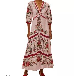 FARM Rio Blush Floral Maxi Dress